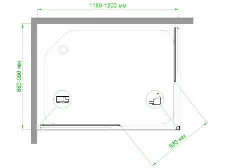 Душевой уголок Royal Bath RB HPD-T-BL 120х90х185 (прозрачное), артикул RB9120HPD-T-BL