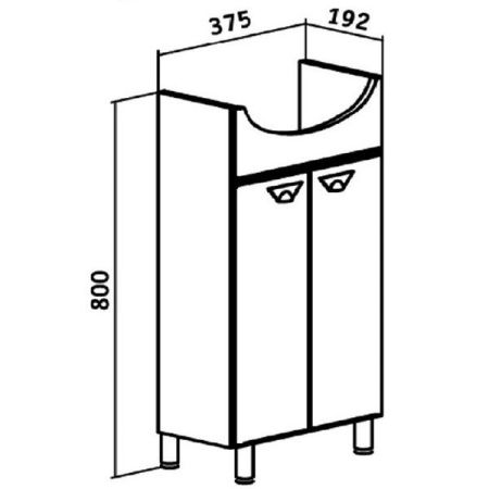 Тумба под раковину Runo Азов 40 4620750022327 Белая