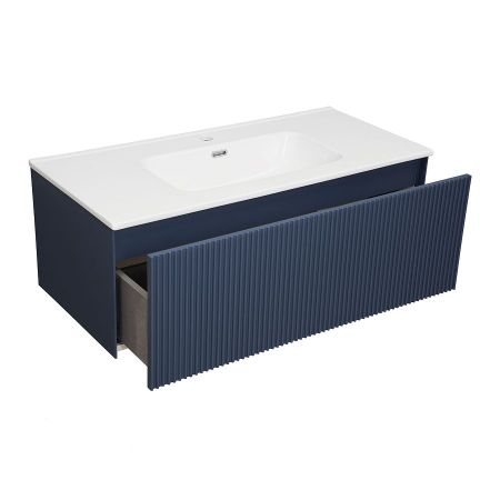Тумба под раковину подвесная La Fenice Terra FNC-01-TER-BG-100, синяя, артикул FNC-01-TER-BG-100
