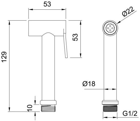 Гигиеническая лейка Allen Brau Priority 5.31028-MG графит браш, артикул 5.31028-MG