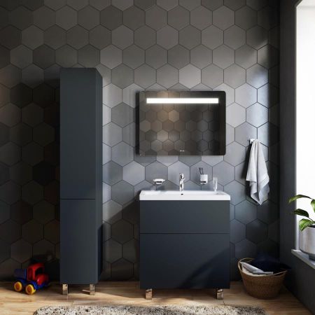 M90CSR0306GM GEM, шкаф-колонна, напольный, правый, 30 см, двери, push-to-open, графит матовый, артикул M90CSR0306GM