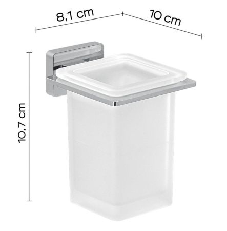 Gedy Atena, настенный стеклянный стакан, цвет хром, артикул 4410(13)