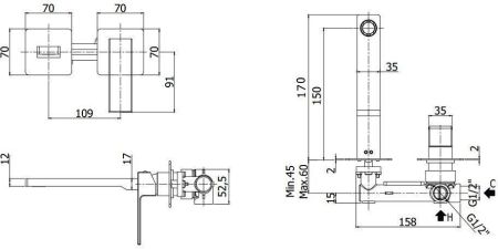 Смеситель для раковины Paffoni Elle EL104CR70 (с внутренней частью), артикул EL104CR70