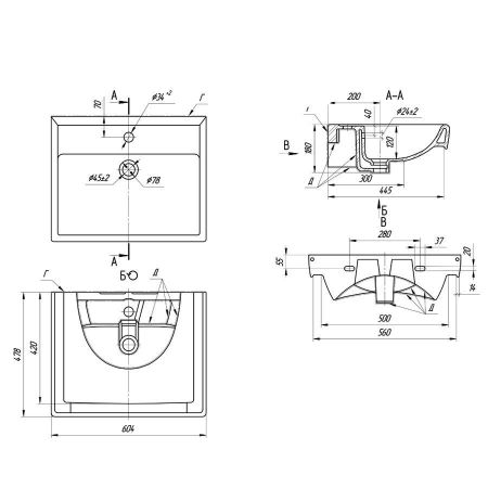 Умывальник Дрея Q60, артикул 191638