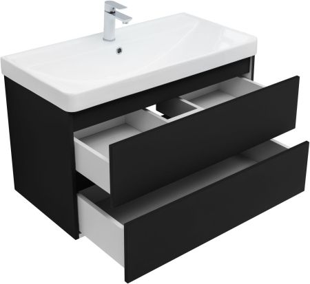 Тумба под раковину Aquanet Вега 2.0 90 черный, артикул 00337956