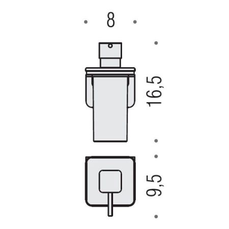 Colombo Over  Дозатор подвесной, цвет: матовая сталь/матовое стекло, артикул B9328.SS-VAN