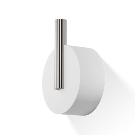 Крючок, Decor Walther, Stone, одинарный, ширина, мм-35, глубина, мм-20, высота, мм-50, тип установки-настенный, материал-латунь/искусственный камень, цвет-сталь матовая/белый, артикул 0972655