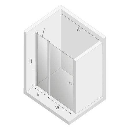 Дверь в нишу NEW TRENDY NEW SOLEO одинарная 110x195 D-0157A (хром), артикул D-0157A