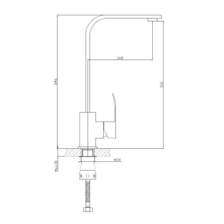 Смеситель для кухни Haiba HB70815, сталь
