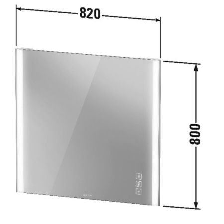 Duravit XViu Зеркало с подсветкой 800x820x40мм, цвет: матовый черный, артикул XV70420B2B2