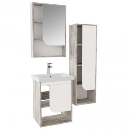 Шкаф пенал Runo Сити 35 4620750028794 подвесной Скандинавский Дуб Белый, артикул 4620750028794