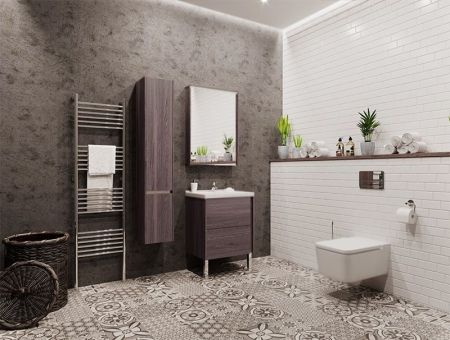 Тумба под раковину Акватон Стоун 60 подвесная 1A231401SXC80 Грецкий орех, артикул 1A231401SXC80