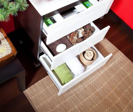 Тумба под раковину Бриклаер Токио 60 Венге Белый глянец, артикул 4627125411649