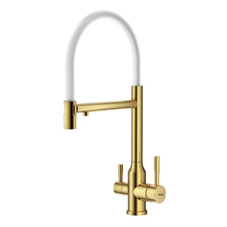 Смеситель для кухни с подключением фильтра Raglo R81.63.03, золотой сатин