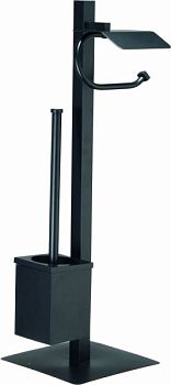 Sanibano, стойка с плоским основанием h63 см: ерш металлический квадратный + бумагодержатель с крышк