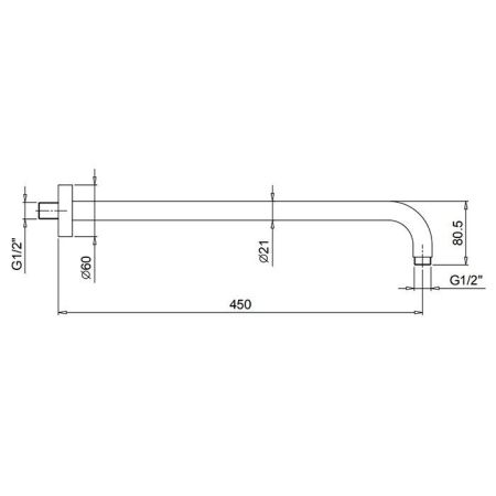 Fantini AF/21 Кронштейн для верхнего душа 45см, цвет: хром, артикул 81 02 8059