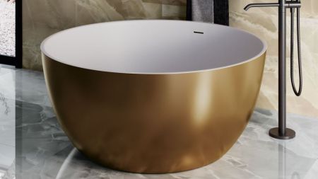 Zenon Biwa, круглая ванна из искусственного камня Solid Surface, Ø120xh55 см, цвет белый матовый, артикул 4000.000.000.000.31739