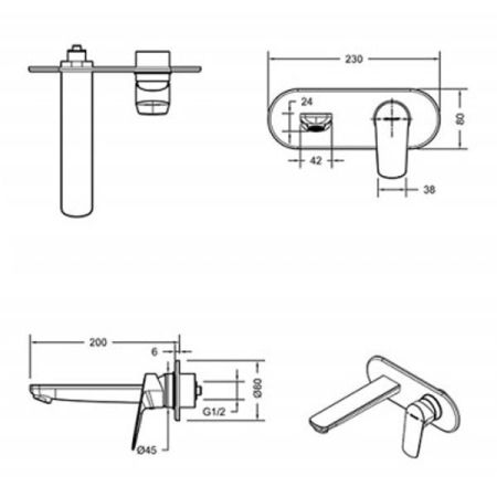 Смеситель для раковины Bravat Rhein P8429564CP-ENG Хром
