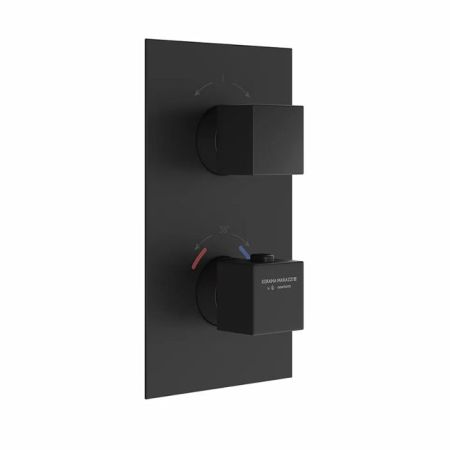 Встраиваемый термостатический смеситель для душа FUTURA с регулировкой температуры, матовый черный, артикул 67648EKM.01.093