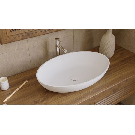 Умывальник WHITECROSS Citrine 60x40 (белый мат) иск. камень, артикул 0717.060040.200