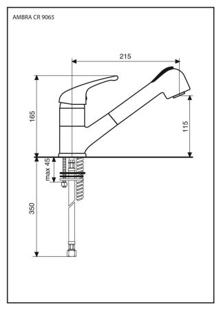 Смеситель Ambra с вытяжным изливом для кухни, цвет хром, артикул 9065CR