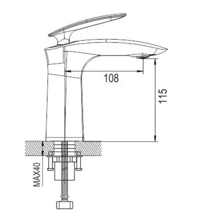 Смеситель для раковины Rose R11 R1101, хром