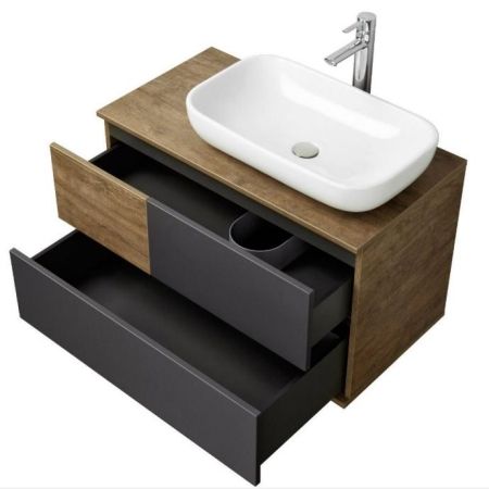 Тумба под раковину АКВАТОН ТЕРРА 85 1A247201TEKA0 (подвесная, дуб кантри/антрацит), шт, артикул 1A247201TEKA0