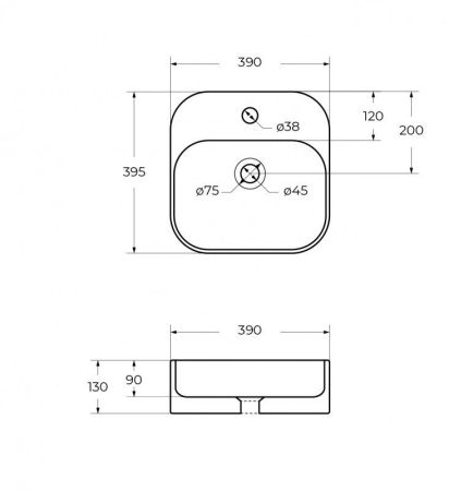 Раковина накладная керамическая CZR-6615, артикул CZR-6615