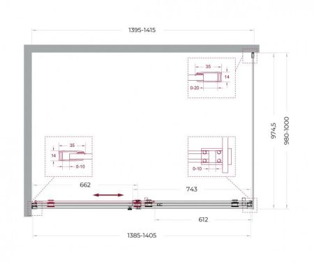 SOFT_CLOSE-2-AH-1-110/100-C-Cr Душевой уголок, артикул SOFT_CLOSE-2-AH-1-110/100-C-Cr