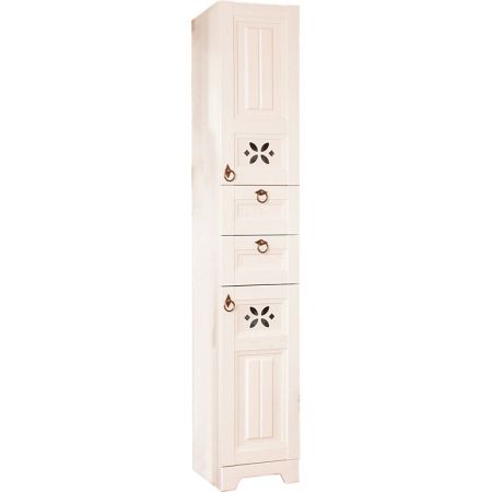 Шкаф пенал Бриклаер Кантри 35 с бельевой корзиной Бежевый дуб прованс