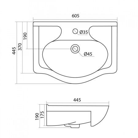 Раковина мебельная АКВАТОН СЕЛИГЕР 1WH110268 ((60,5*44,5), белый), шт, артикул 1WH110268