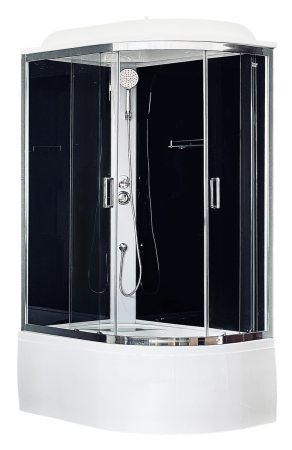 Душевая кабина Royal Bath RB 8120BK5-BT-CH (черное/прозрачное) левая, артикул RB8120BK5-BT-CH-L