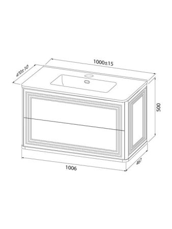 Тумба с умывальником, подвесная, 100 см, белый, Oxford Neo, IDDIS, (OXN10W0i95K), артикул OXN10W0i95K