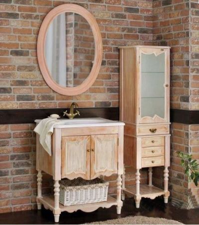 Тумба с раковиной Атолл Флоренция ivory old (синяя патина)