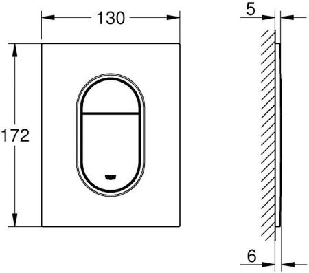 Панель смыва для унитаза GROHE Arena Cosmopolitan, размер S, хром (37624000), артикул 37624000