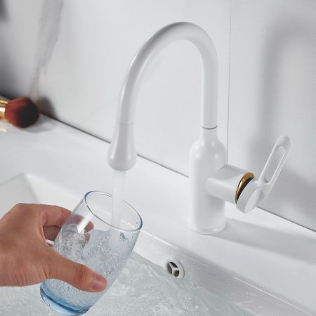 Смеситель для раковины Raffine F101C, белый, артикул F101C