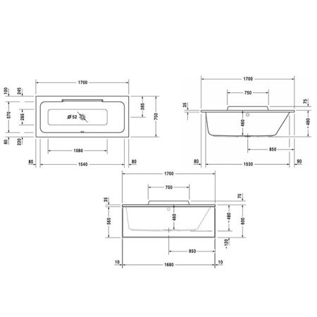 DURAVIT Ножки для ванн и душевых поддонов с боковой длиной> 1000 мм, артикул 790100000000000