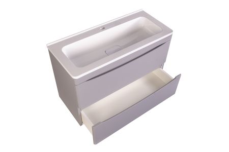 Тумба подвесная "Бергамо мини 90" (2 ящ.) Люкс антискрейтч серый, PLUS, артикул СС-00002365