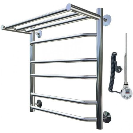 Электрический полотенцесушитель Тругор Браво 3 П элТЭН 60x50 с полкой Хром, артикул Браво3/элТЭН6050П