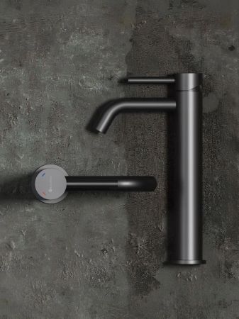 Cмеситель для раковины Knotlor SS-20/GM, оружейная сталь, артикул SS-20/GM