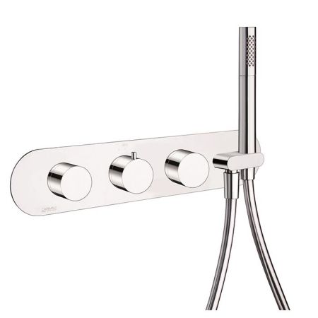 Carimali ILTONDO Внешняя часть Скрытый горизонтальный смеситель c держателем длядуша держателем, 4 выхода. хром, артикул 21948EST/A-CR