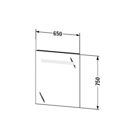 Duravit Ketho Зеркало 650х750х41 мм, с подсветкой . 1 енс выкл справа внизу