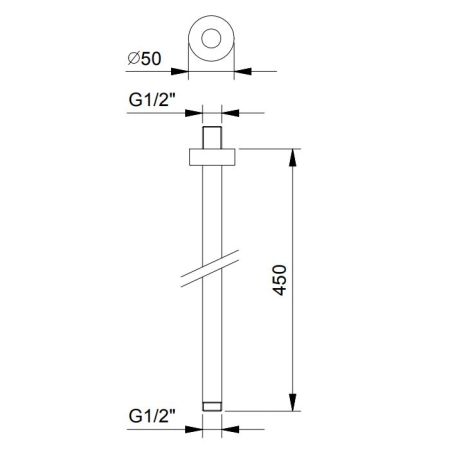FANTINI Держатель верхнего душа 450 мм., потолочный монтаж, цвет Nickel PVD, артикул 86 95 9237