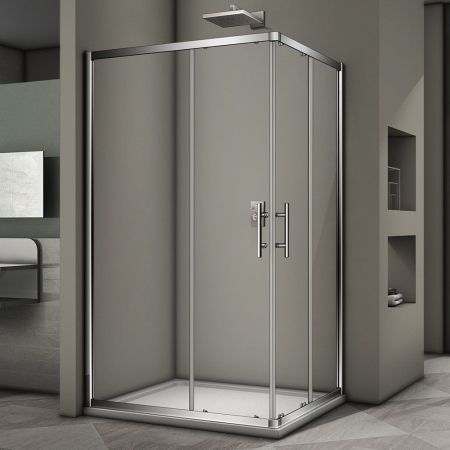 Душевой угол Veconi Rovigo RV-30, 1000x900x1900 хром, стекло прозрачное, артикул RV30-10090PR-01-19C3