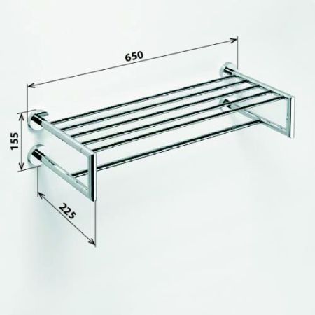 Полочка OMEGA для полотенец двойная 220x600мм, артикул 104205102