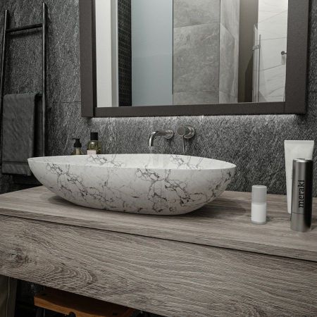 Раковина чаша Maretti EL13NS56-740MR, белый мрамор, артикул EL13NS56-740MR