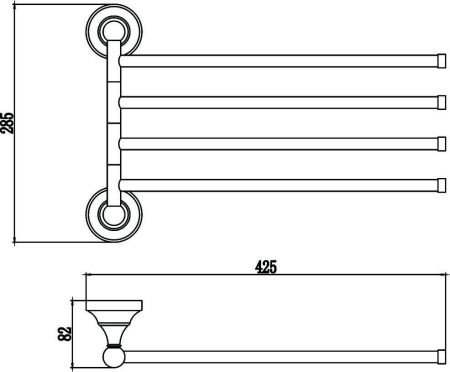 Полотенцедержатель Savol S-06804B, золото, артикул S-06804B