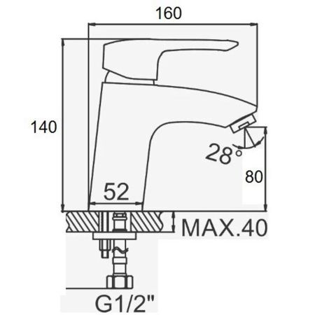 Смеситель для раковины D-Lin D110422, хром, артикул D110422