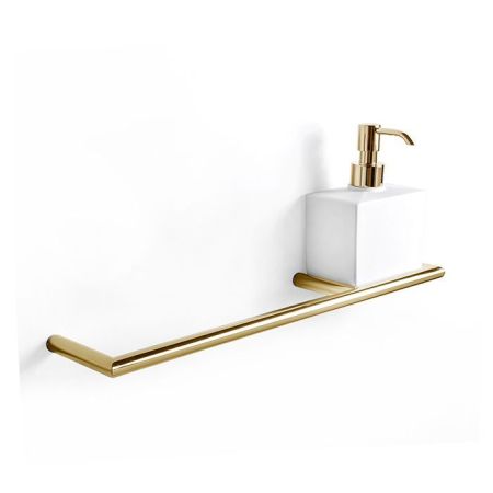3SC Guy Полотенцедержатель и ароматический диффузор справа, подвесной, композит Solid Surface, цвет: белый матовый/золото 24к. Lucido