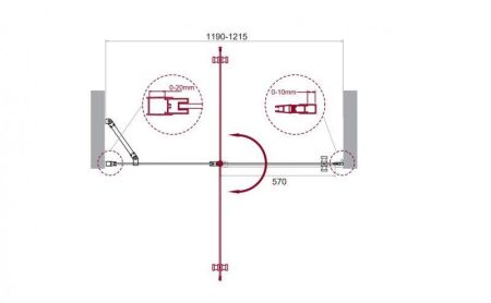 Душевая дверь BelBagno ETNA-B-12-60/30-C-Cr-90